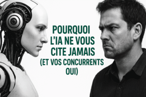 Illustration de l'article pourquoi l'IA ne vous cite jamais avec une IA et un humain