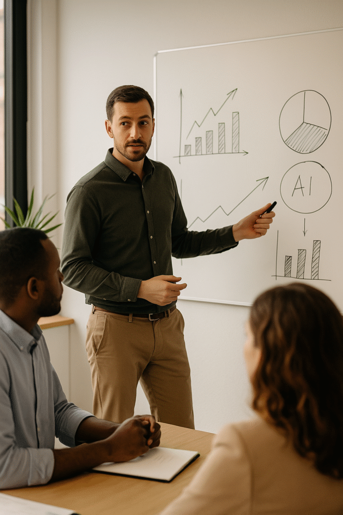 un consultant en intelligence artificielle intervient pour une formation IA à Lyon