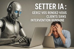 Automatisez la gestion de vos rendez-vous clients avec un Setter IA. Gagnez du temps, évitez les erreurs et offrez un service disponible 24/7 grâce à l’intelligence artificielle.