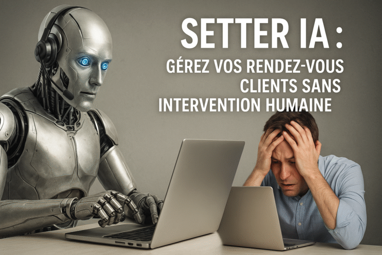 Automatisez la gestion de vos rendez-vous clients avec un Setter IA. Gagnez du temps, évitez les erreurs et offrez un service disponible 24/7 grâce à l’intelligence artificielle.
